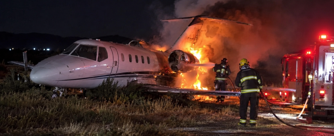 Avião com Rey Vaqueiro pega fogo após sair da pista no RN; cantor e equipe escapam sem ferimentos
